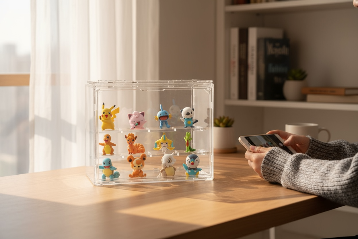 Three Tiered Acrylic Display Box for Figures, Cards and Collectibles