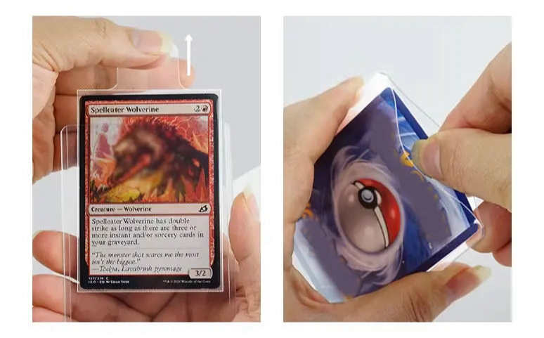 Pull Tab Sleeves for Toploader and Card Saver Semi-Rigid Card Holders