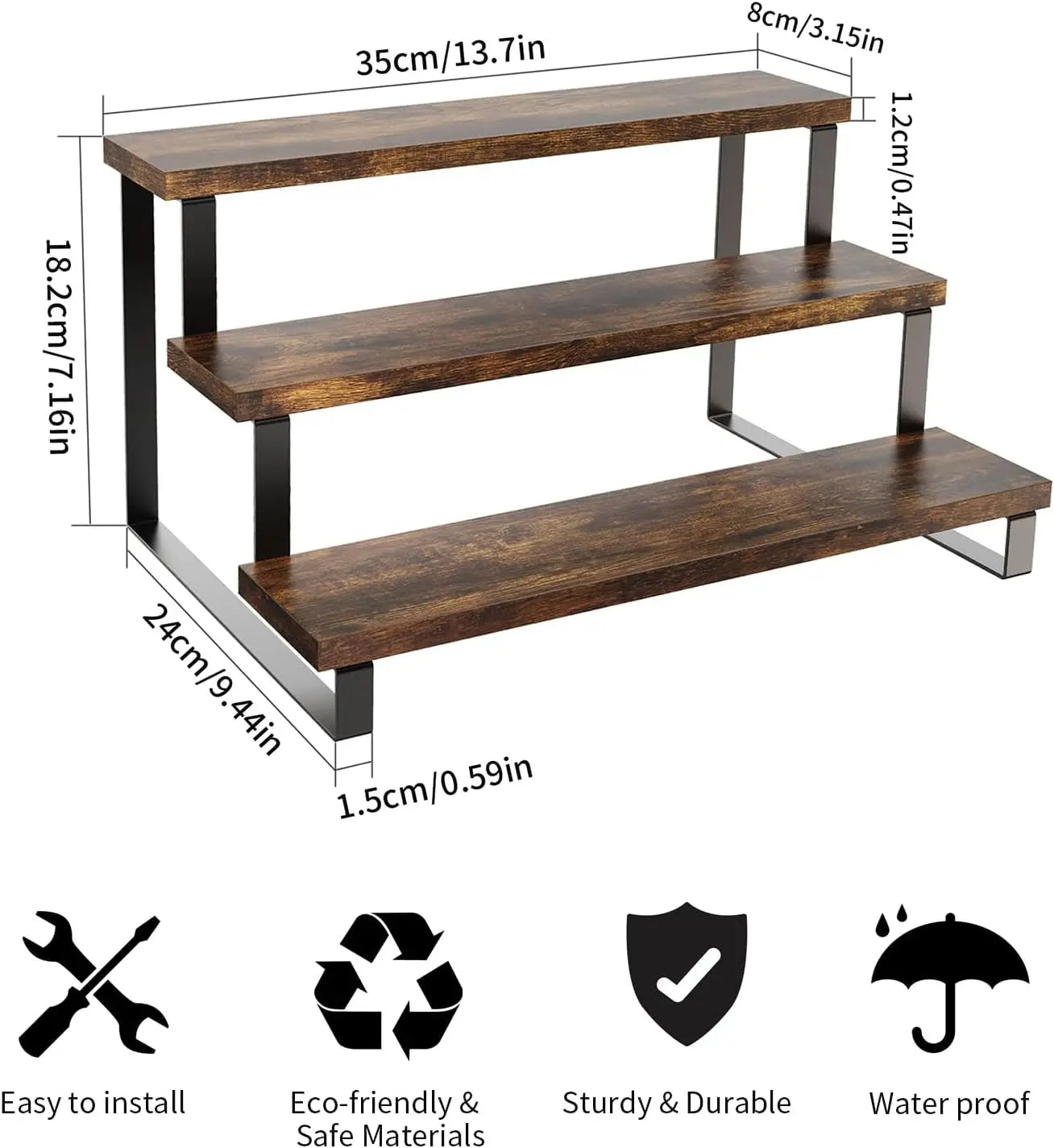 Tiered Wooden Display Stand