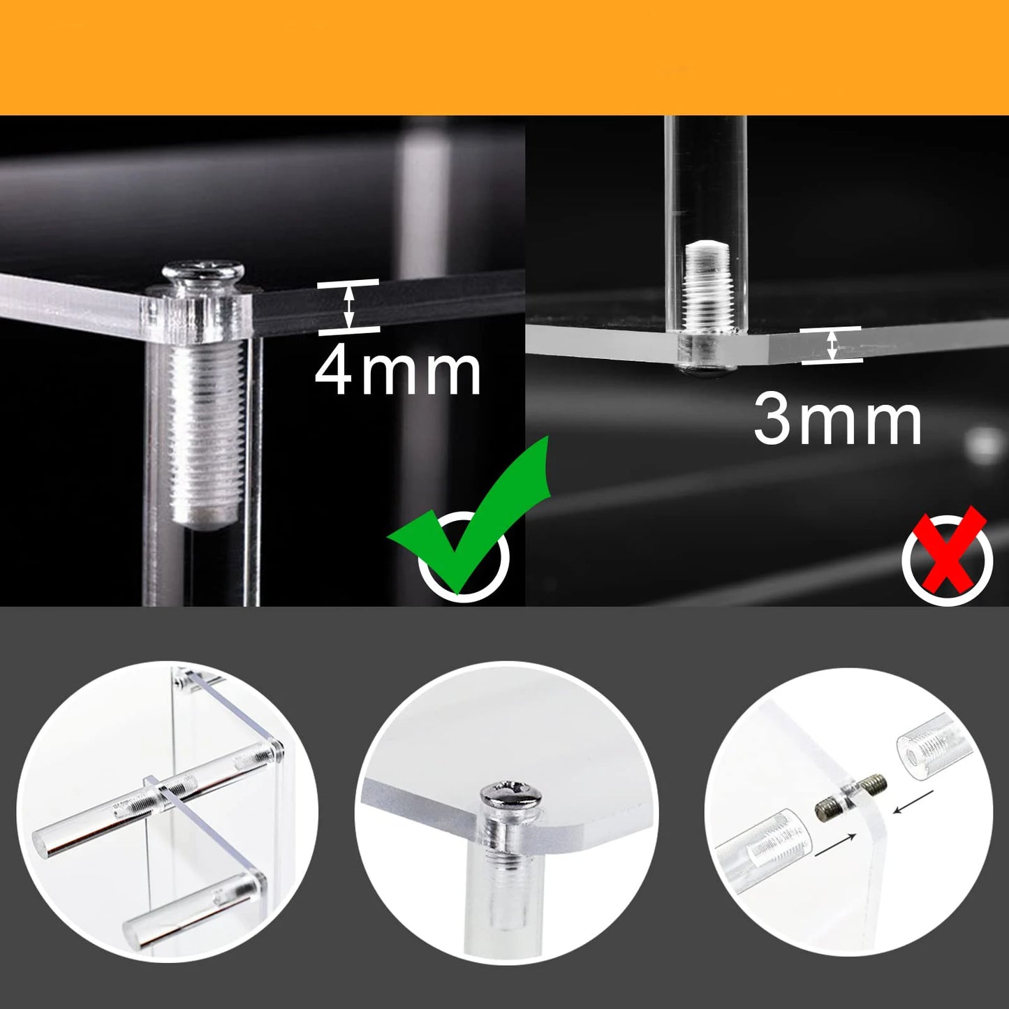Clear Acrylic Display Stands - Rectangular