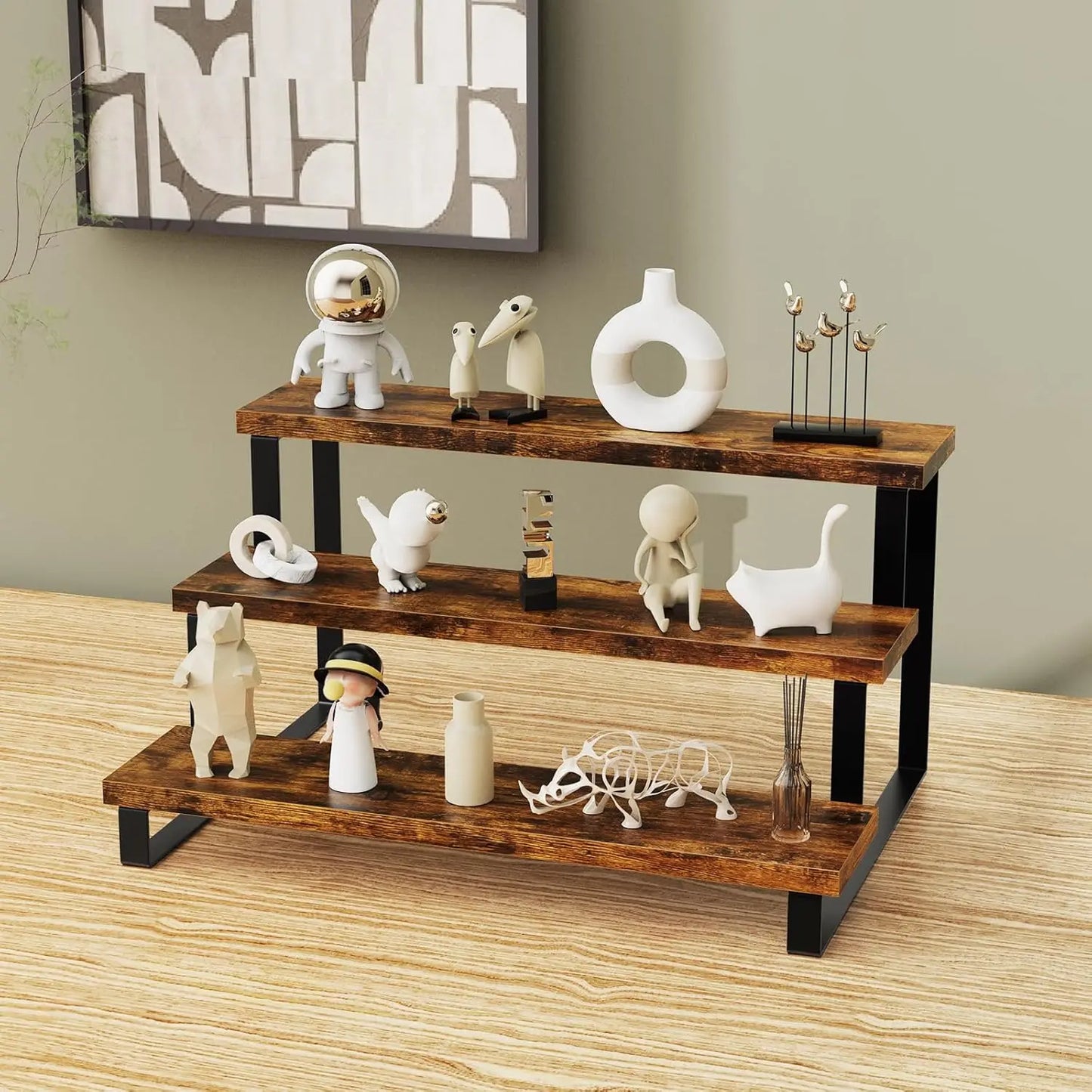 Tiered Wooden Display Stand